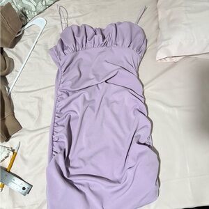 Elegant Lavender Spaghetti Strap Dress